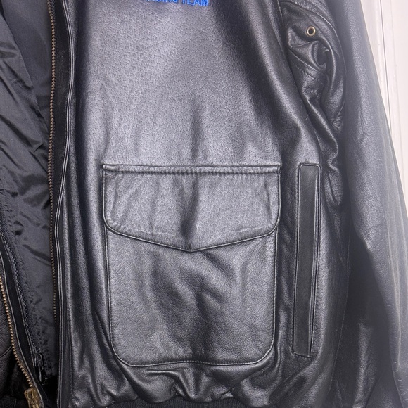 Black Leather Jacket Embroidered Cigarette Racing Team Jacket RARE OOAK - Picture 15 of 16